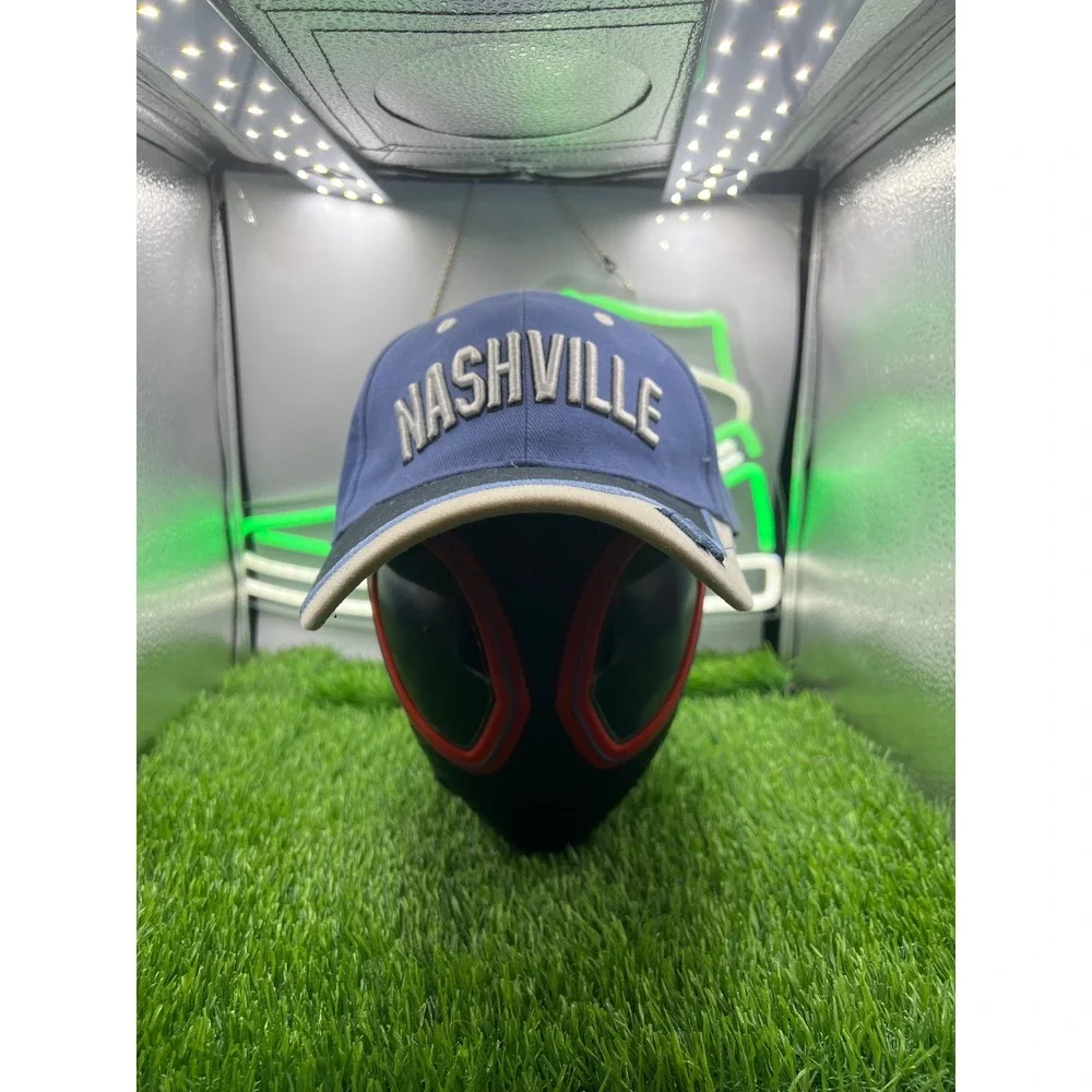 Nashville Tennessee Souvenir Baseball Cap Blue Adjustable Strapback‎ Hat Mens